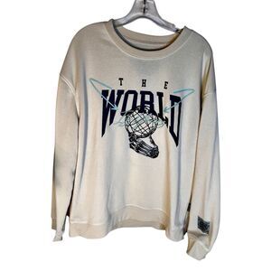 Brooklyn Cloth The World is Yours Sweatshirt - Oatmeal Men's Size Large